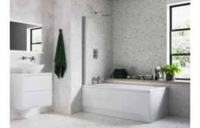 800x1400mm Sail Bath Screen (6mm) - Chrome