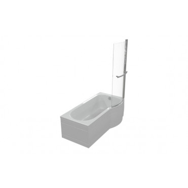 P-Shape 1700x700-850x410mm 0TH Shower Bath  Panel & Screen (RH)