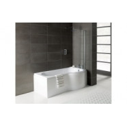 P-Shape 1700x700-850x410mm 0TH Shower Bath  Panel & Screen (RH)