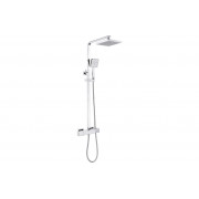 Argo Cool-Touch Thermostatic Mixer Shower w/Riser & Overhead Kit - Chrome