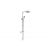 Cosmic Square Thermostatic Bar Mixer w/Riser Kit - Chrome