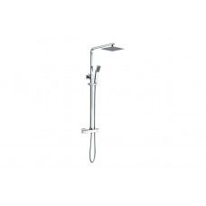 Cosmic Square Thermostatic Bar Mixer w/Riser Kit - Chrome