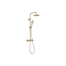 Aurora Round Thermostatic Bar Mixer w/Riser Kit - Brushed Brass