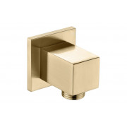 Square Wall Outlet Elbow - Brushed Brass