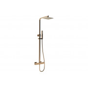 Cosmic Square Thermostatic Bar Mixer w/Riser Kit - Brushed Bronze