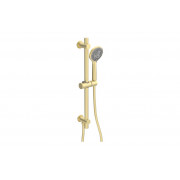Aurora Round Riser Rail Kit w/Elbow & 3 Mode Handset - Brushed Brass