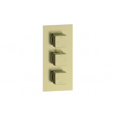 Cosmic Thermostatic Two Outlet Triple Shower Valve - Brushed Brass