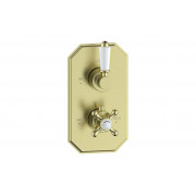 Berwick Traditional Lever Thermostatic Single Outlet Shower Valve - Brushed Brass