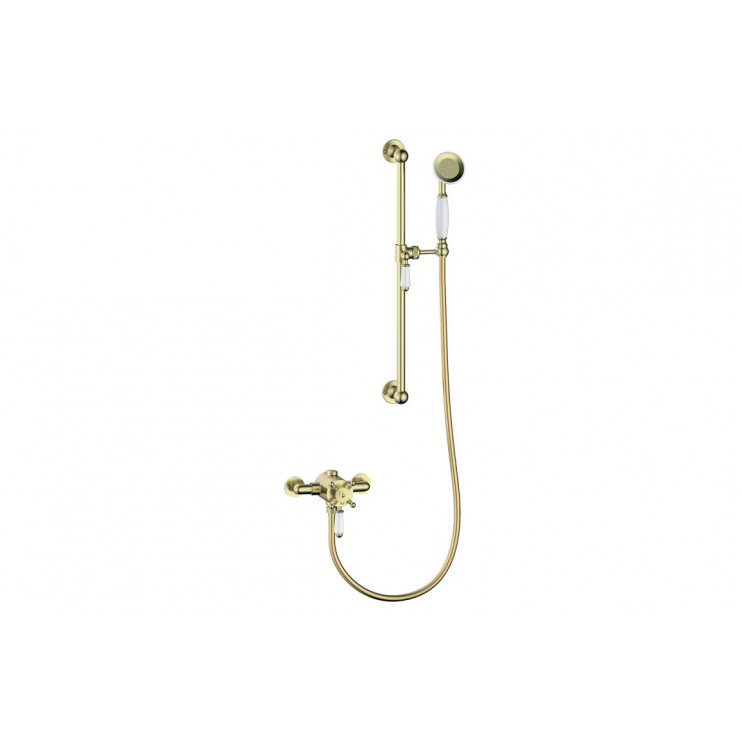 Berwick Concentric Single Outlet Shower Valve & Riser Kit Pack 1 - Brushed Brass