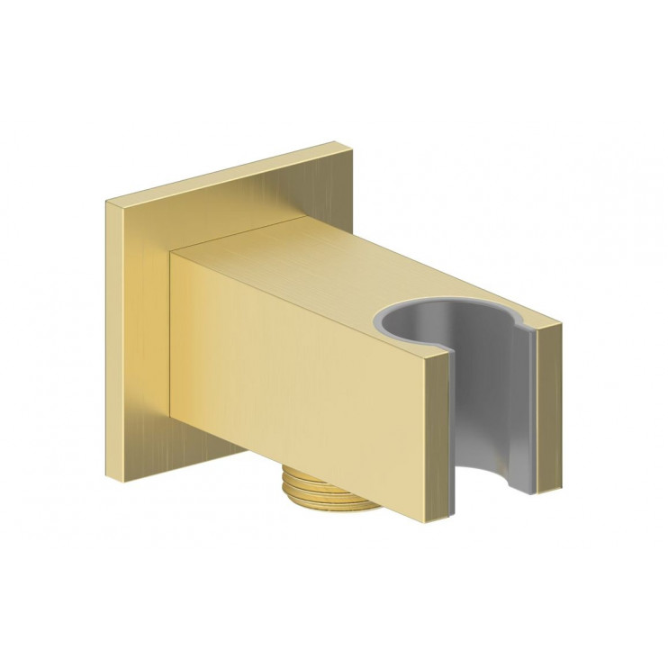 Cosmic Square Handset Wall Bracket with Wall Outlet - Brushed Brass Cosmic Square Handset Wall Bracket with Wall Outlet - Brushed Brass