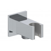 Cosmic Square Handset Wall Bracket with Wall Outlet - Chrome