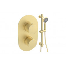 Aurora Round Shower Valve & Kit Pack 2 - Brushed Brass
