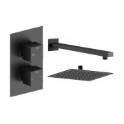 Cosmic Square Shower Valve & Kit Pack 1 - Matt Black