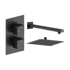 Cosmic Square Shower Valve & Kit Pack 1 - Matt Black