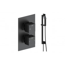 Cosmic Square Shower Valve & Kit Pack 2 - Matt Black