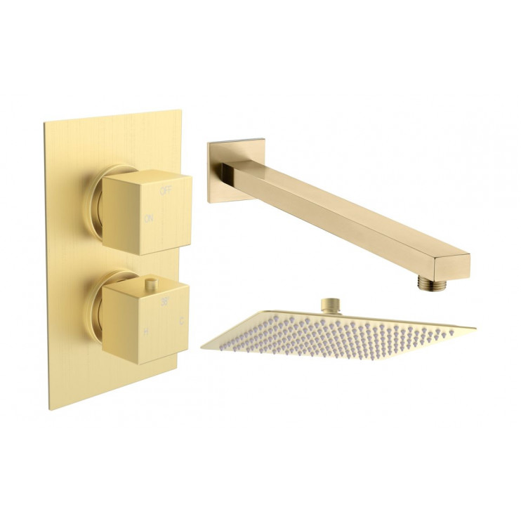 Cosmic Square Shower Valve & Kit Pack 1 - Brushed Brass Cosmic Square Shower Valve & Kit Pack 1 - Brushed Brass