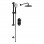 Round Concealed Valve Head & Arm Shower Pack - Black