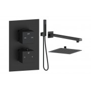 Cosmic Square Shower Valve & Kit Pack 4 - Matt Black