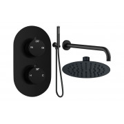 Aurora Round Shower Valve & Kit Pack 4 - Matt Black
