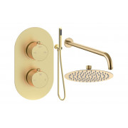 Aurora Round Shower Valve & Kit Pack 4 - Brushed Brass