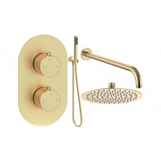 Aurora Round Shower Valve & Kit Pack 4 - Brushed Brass