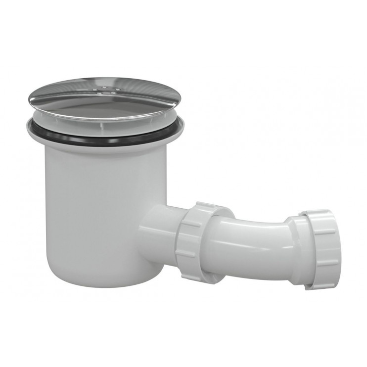 Low Profile Tray Waste & Cover - Chrome