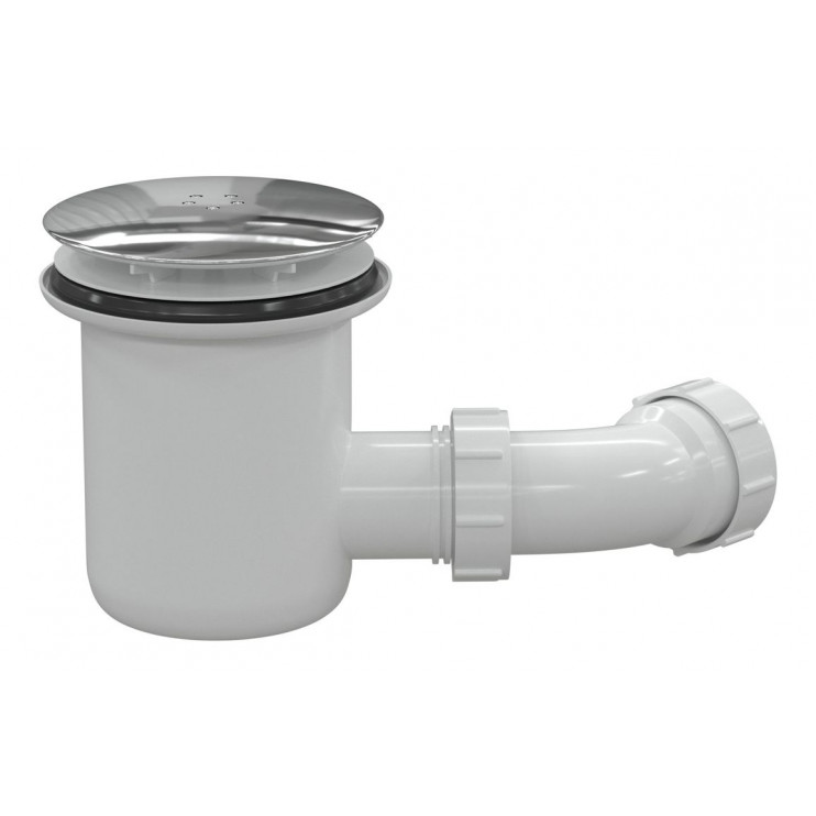 Low Profile Tray Waste & Cover - Chrome