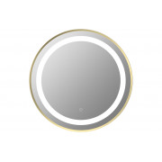 Halo 600mm Round Front-Lit LED Mirror - Brushed Brass
