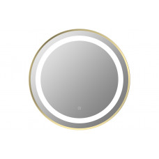 Halo 600mm Round Front-Lit LED Mirror - Brushed Brass