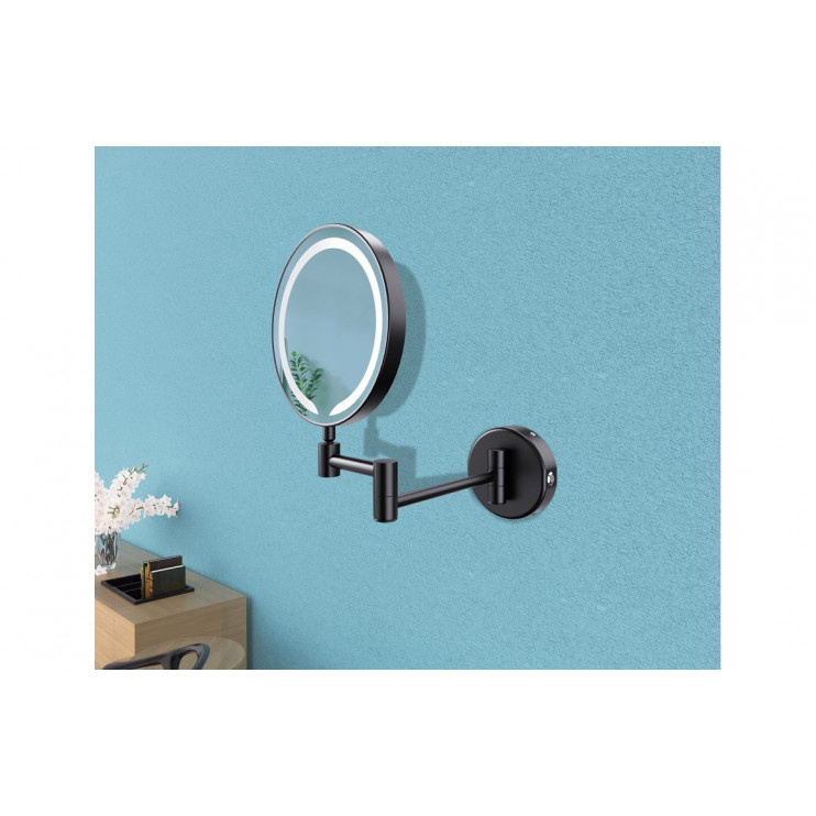 Hoshi Round LED Cosmetic Mirror - Black
