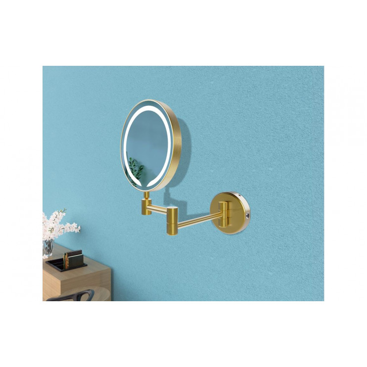 Hoshi Round LED Cosmetic Mirror - Brushed Brass Hoshi Round LED Cosmetic Mirror - Brushed Brass