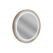 Halo 600mm Round Front-Lit LED Mirror - Brushed Bronze