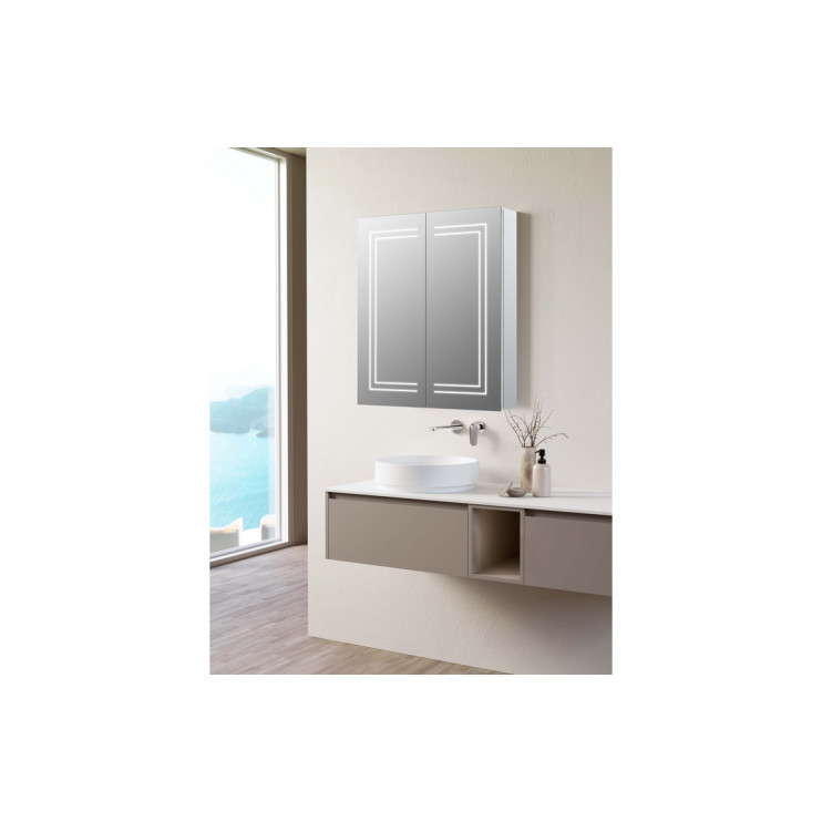 Suki 600mm 2 Door Front-Lit LED Mirror Cabinet