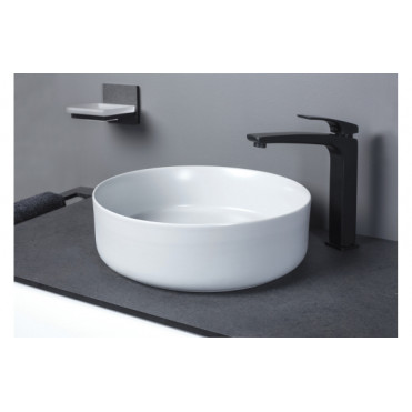 Luxey 355mm Ceramic Round Washbowl & Waste - Matt White