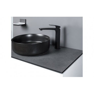 Luxey 355mm Ceramic Round Washbowl & Waste - Matt Black