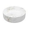 Luxey 355mm Ceramic Round Washbowl & Waste - Marble Effect