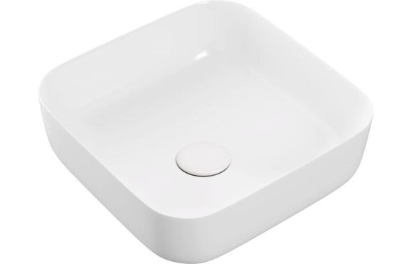 Luxey 400mm Ceramic Square Washbowl & Waste - Matt White