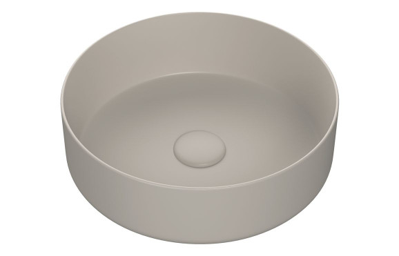 Luxey 355mm Ceramic Round Washbowl & Waste - Matt Latte