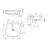 Semi Recessed Basin DIPB1322 Amyris 495x415mm 1TH Semi Recessed Basin