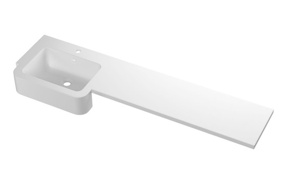 1542mm Standard Square One-Piece Basin & Overflow Ring - Left Hand 1542mm Standard Square One-Piece Basin & Overflow Ring - Left Hand