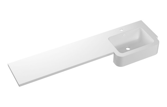 1542mm Standard Square One-Piece Basin & Overflow Ring - Right Hand 1542mm Standard Square One-Piece Basin & Overflow Ring - Right Hand