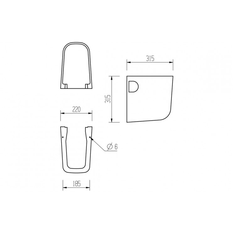 Amyris 600x400mm 1TH Basin & Semi Pedestal