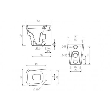 Amyris Back To Wall WC & Soft Close Seat