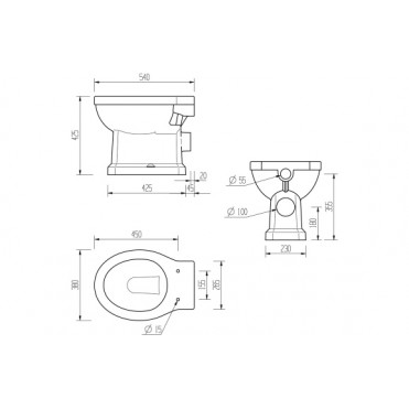 Low Level Cistern  Flush Pipe Kit  Pan & Seat DIPTP0186 Sherbourne Low Level WC & Soft Close Seat