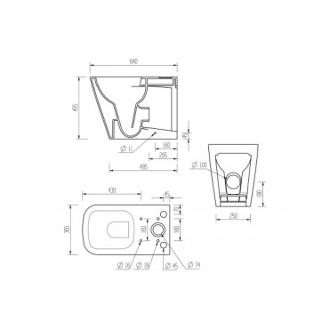 Tilia Rimless Close Coupled Fully Shrouded Comfort Height WC & Soft Close Seat