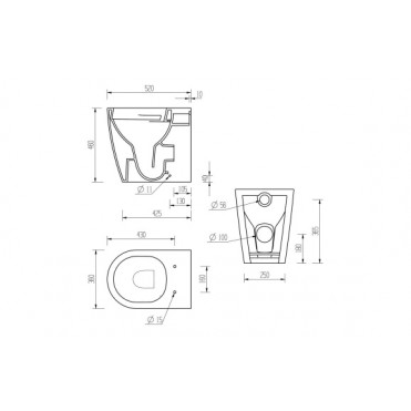 Cilantro Rimless Back To Wall Comfort Height WC & Soft Close Seat