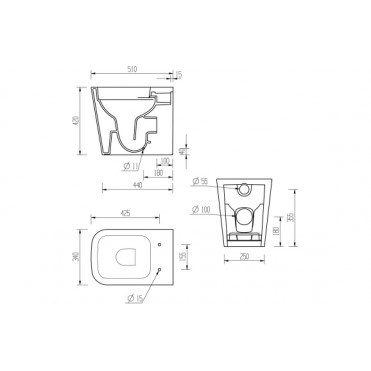Tilia Rimless Back To Wall Short Projection WC & Soft Close Seat