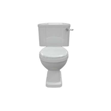 Sherbourne Close Coupled WC & Satin White Wood Effect Seat