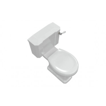 Sherbourne Close Coupled WC & Satin White Wood Effect Seat