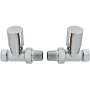 Patterned Chrome Radiator Valves - Straight